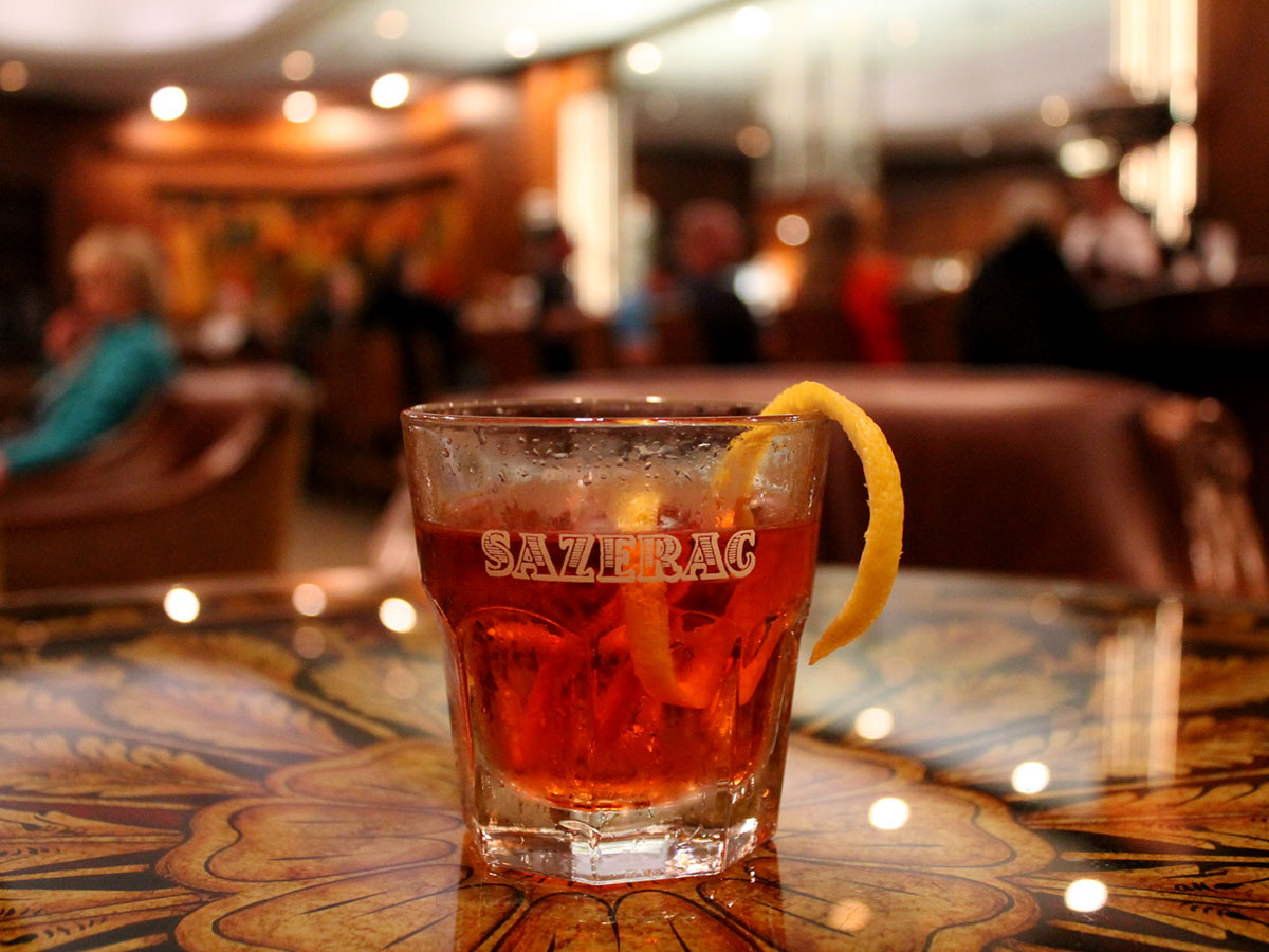 Taste a famous Sazerac cocktail at the Roosevelt New Orleans. Taste a famous Sazerac cocktail at the Roosevelt New Orleans.